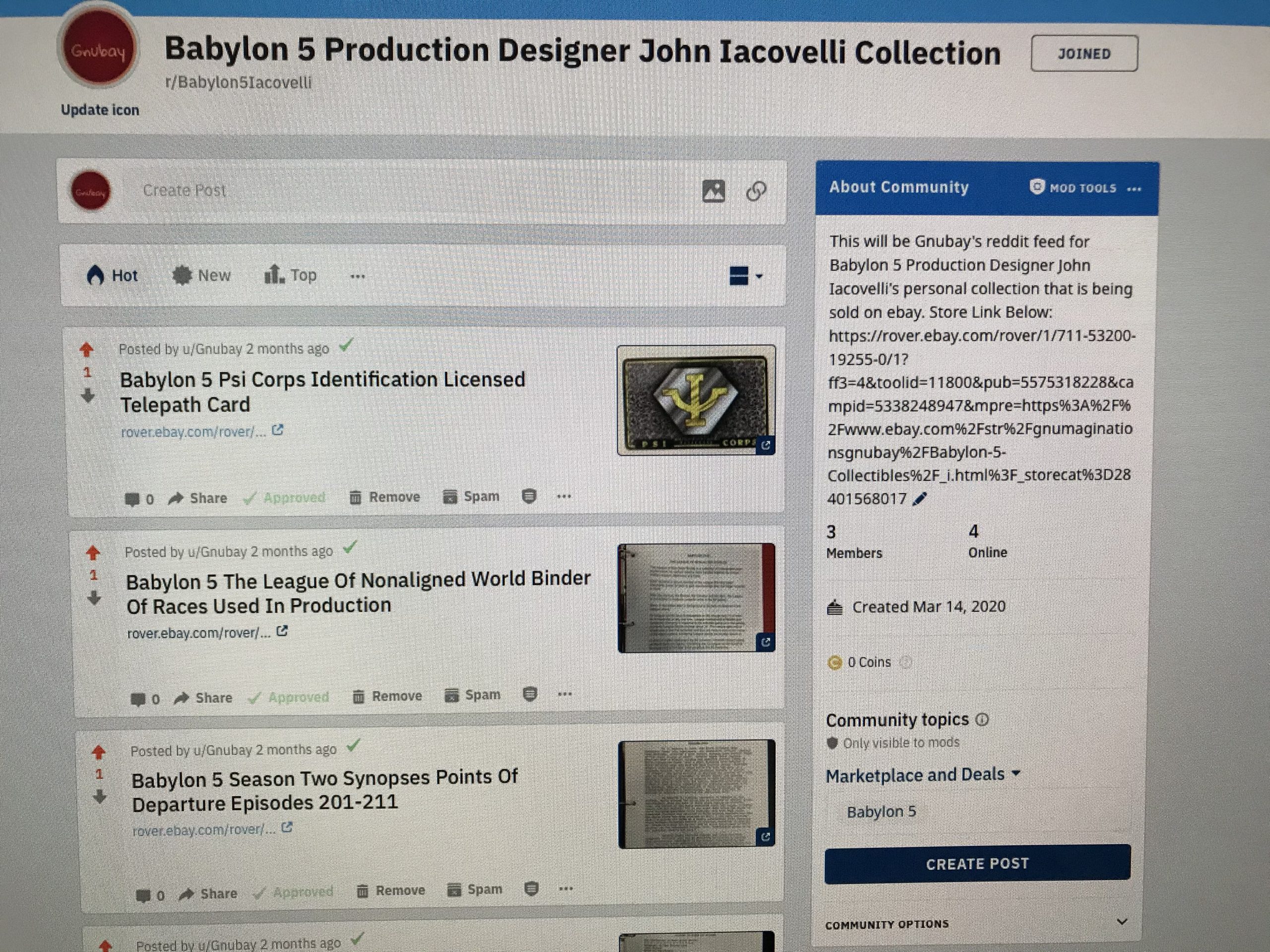 Babylon 5 Production Designer John Iacovelli Collection