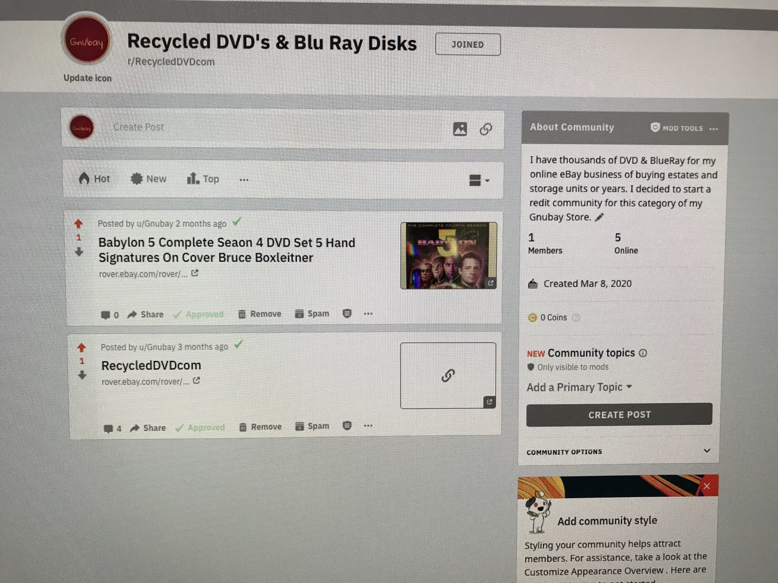 Recycled DVD's & Blue Ray Disks